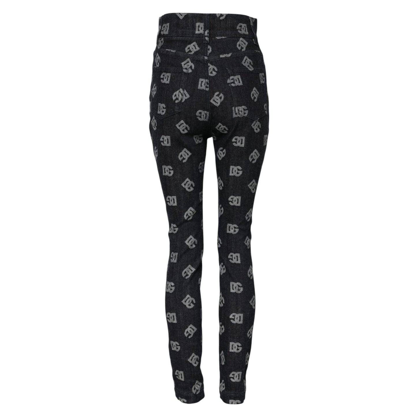 Dolce & Gabbana Black DG Logo High Waist Skinny Denim Jeans
