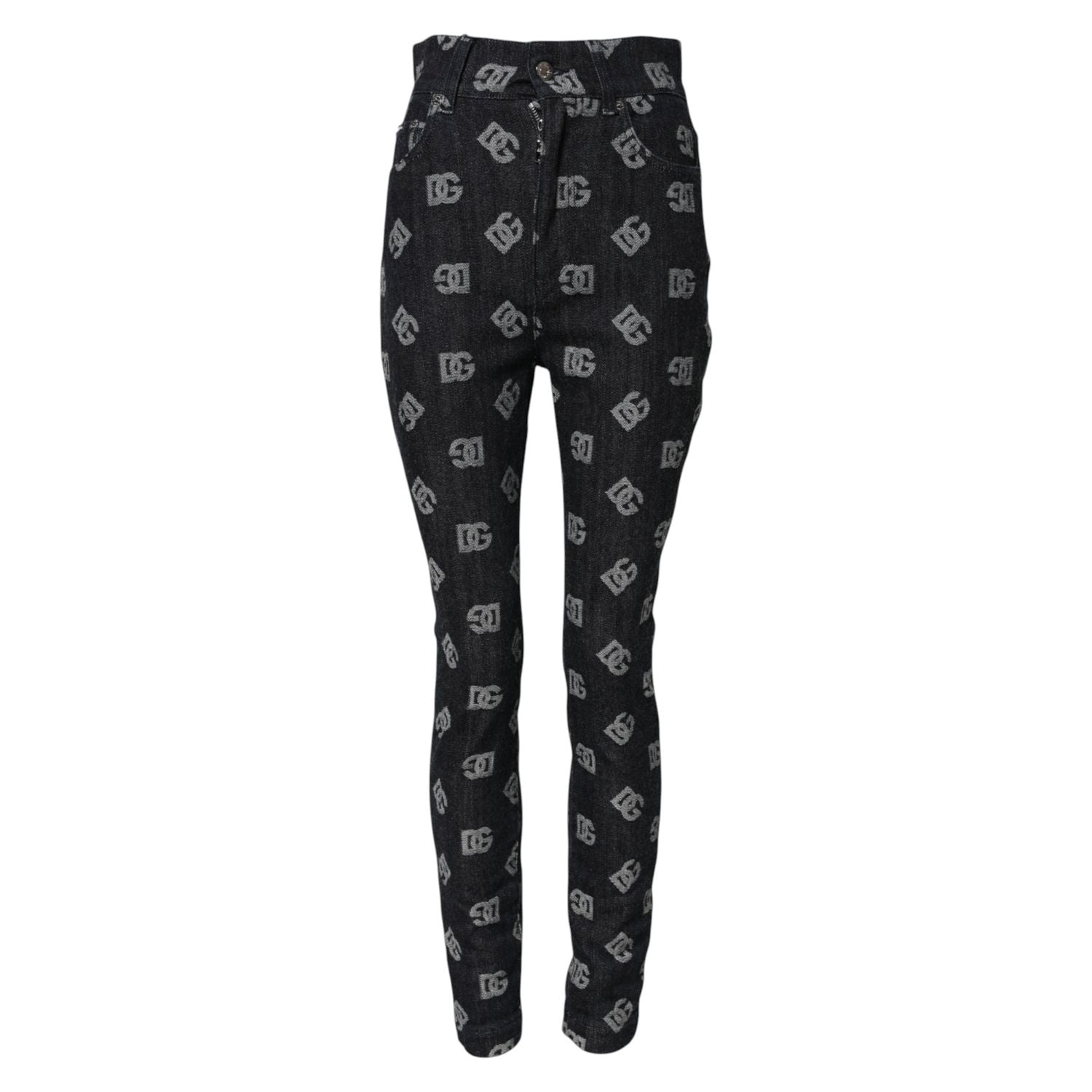 Dolce & Gabbana Black DG Logo High Waist Skinny Denim Jeans