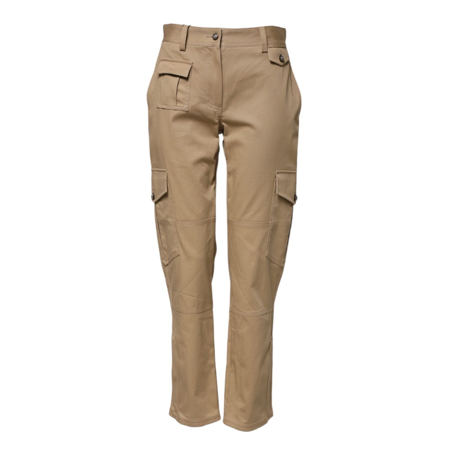 Dolce & Gabbana Beige Mid Waist Cargo Tapered Pants