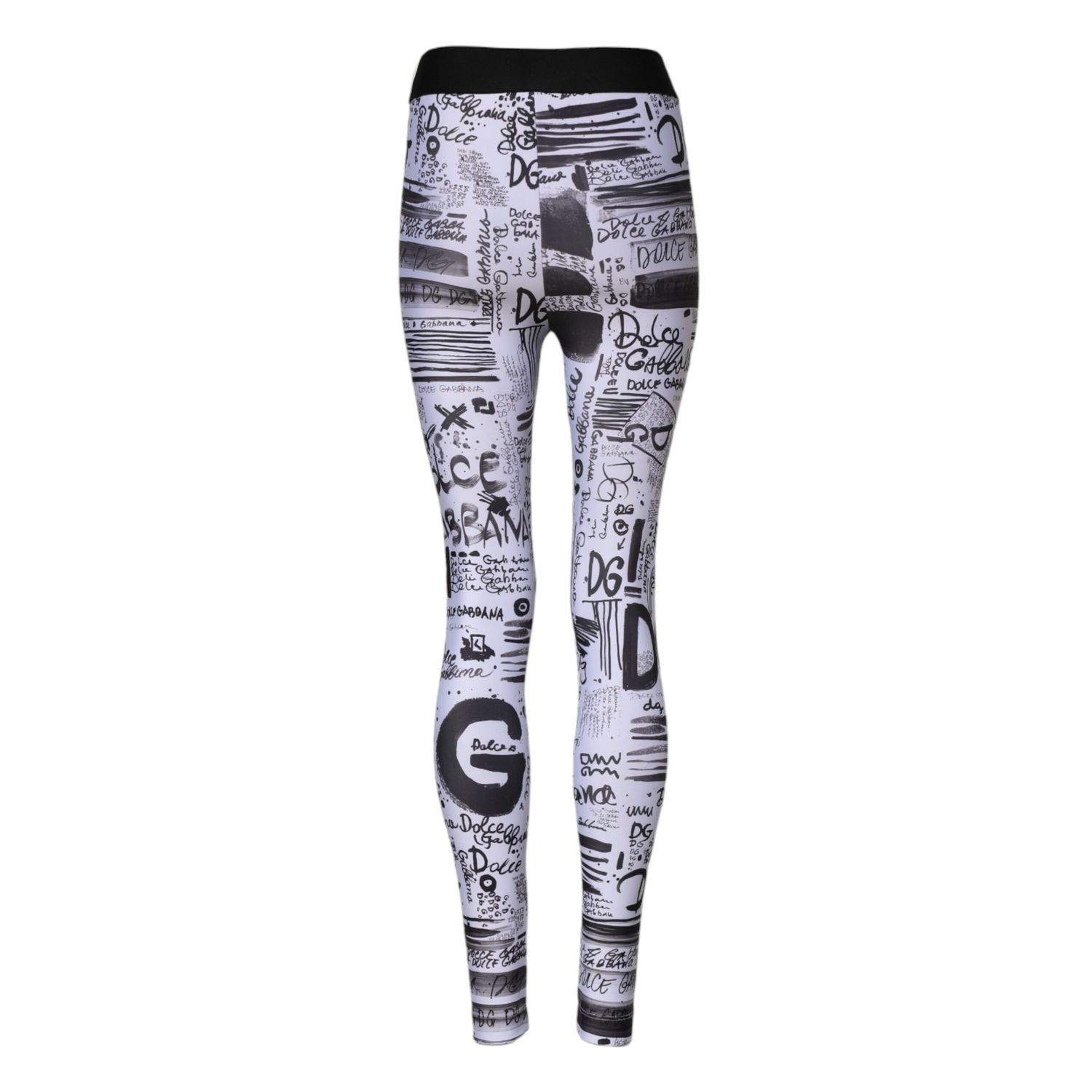 Dolce & Gabbana White Graphic HighWaist Skinny Leggings Pants