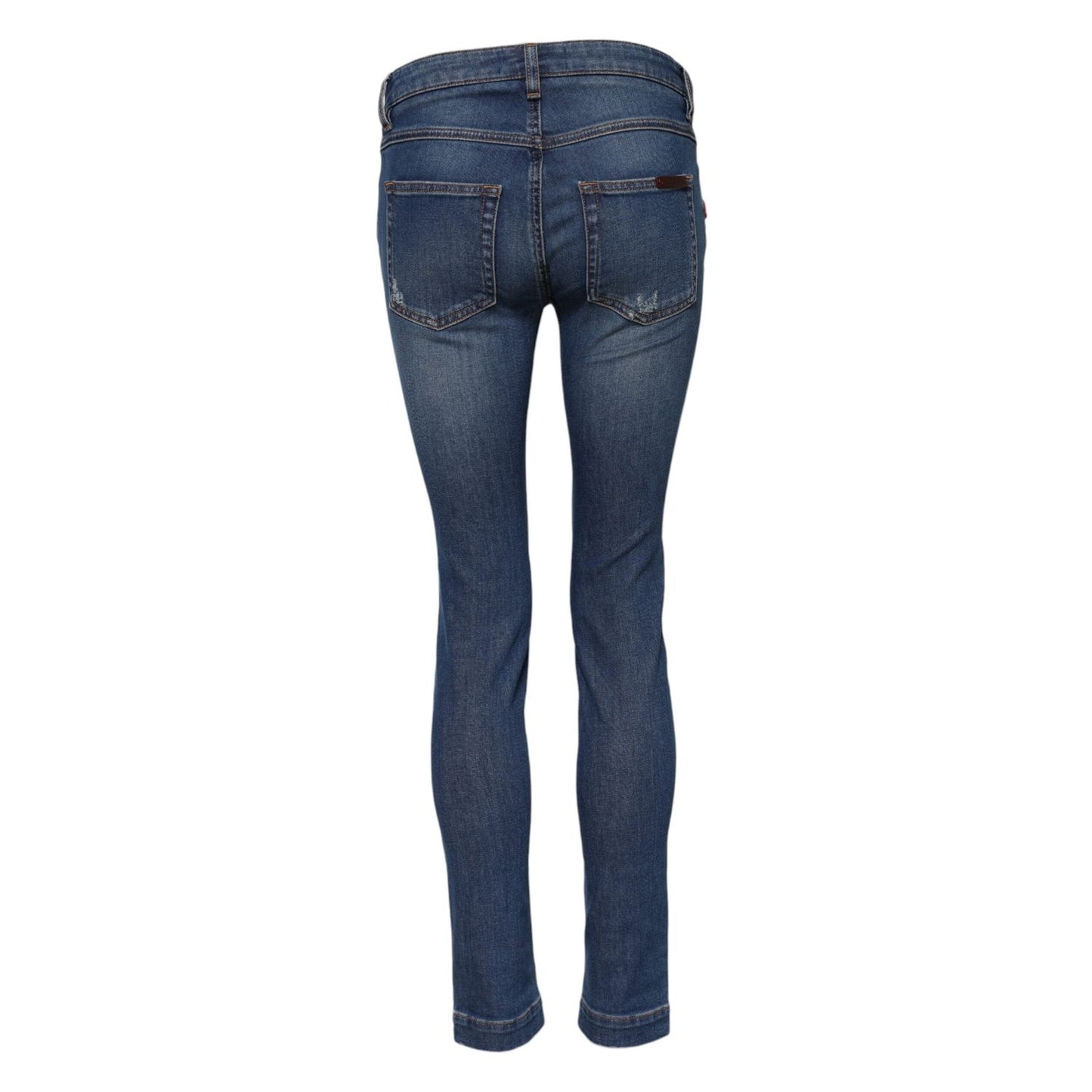 Dolce & Gabbana Blue Cotton Low Waist Skinny Denim Jeans