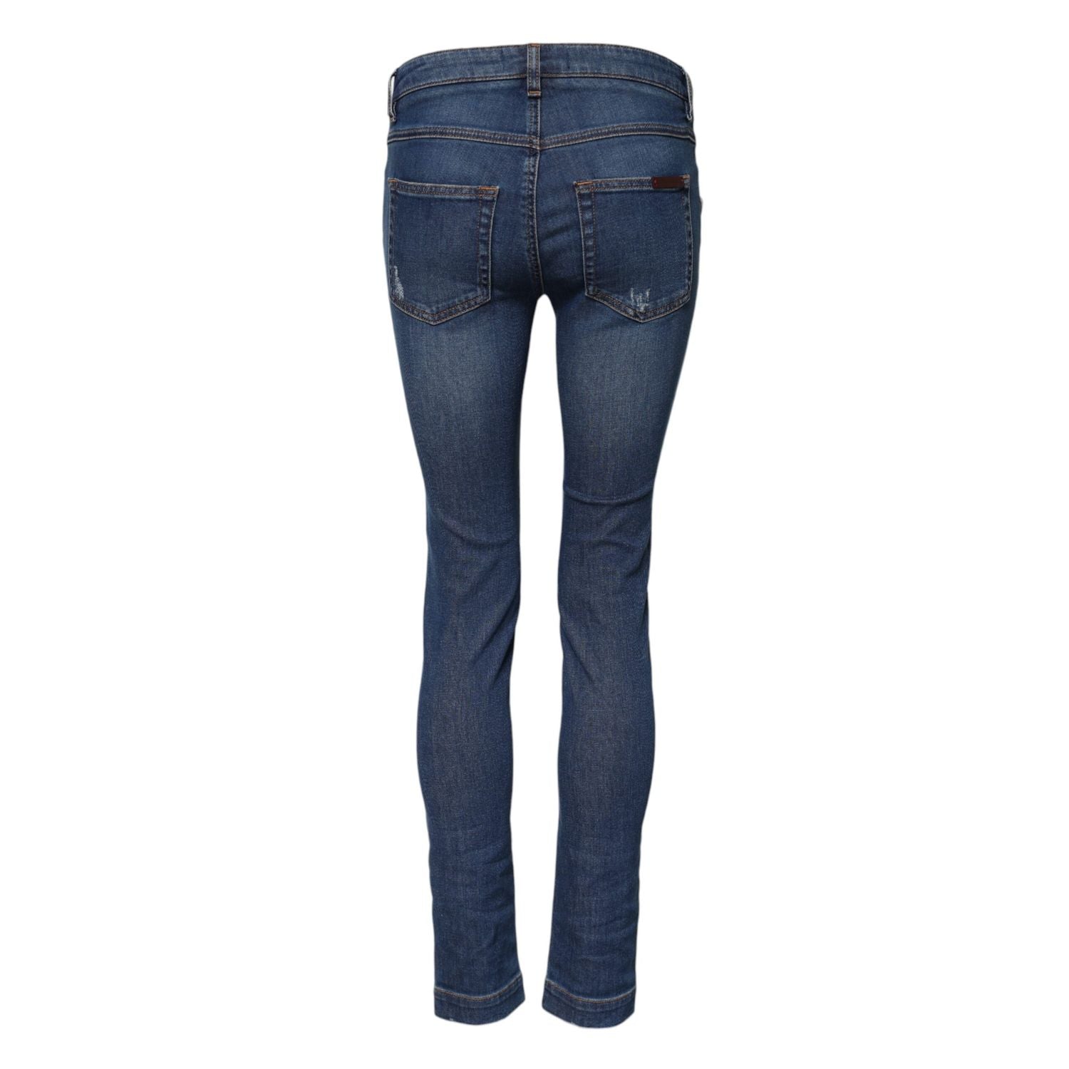 Dolce & Gabbana Blue Cotton Low Waist Skinny Denim Jeans