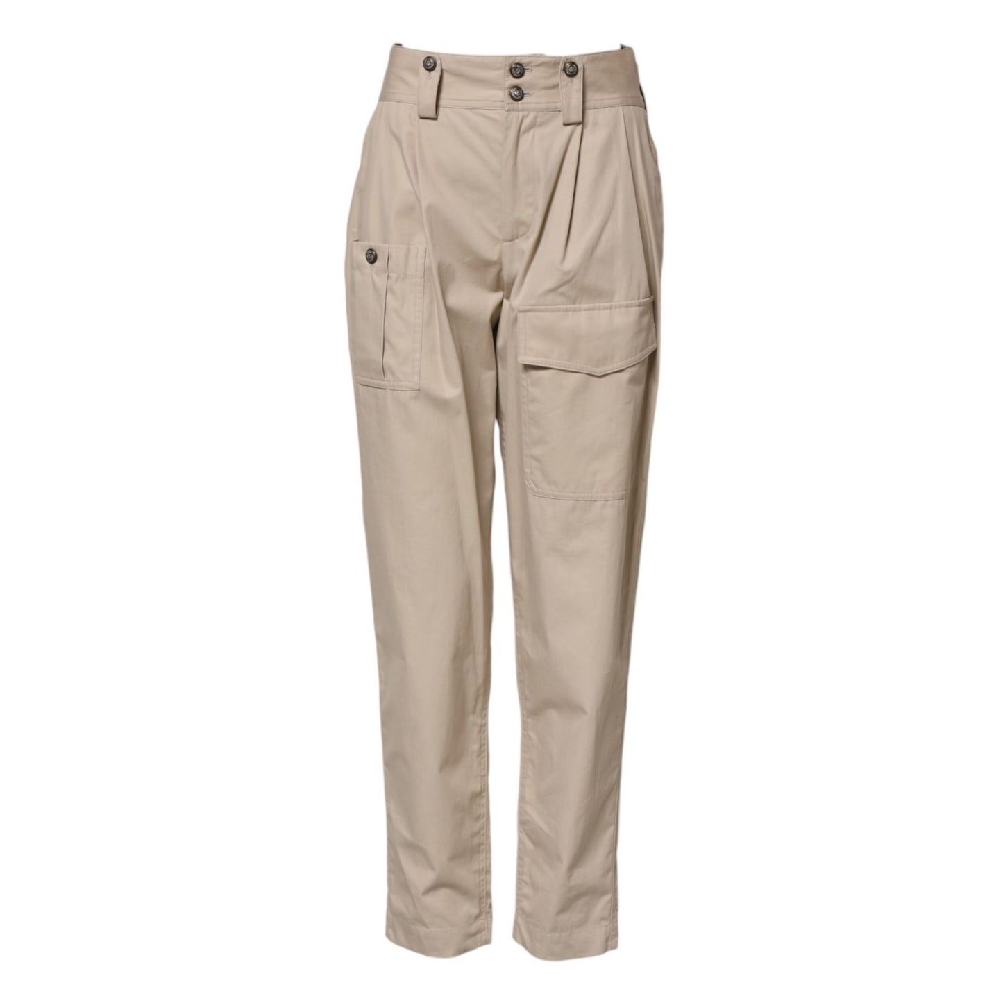 Dolce & Gabbana Beige Cotton High Waisted Pants