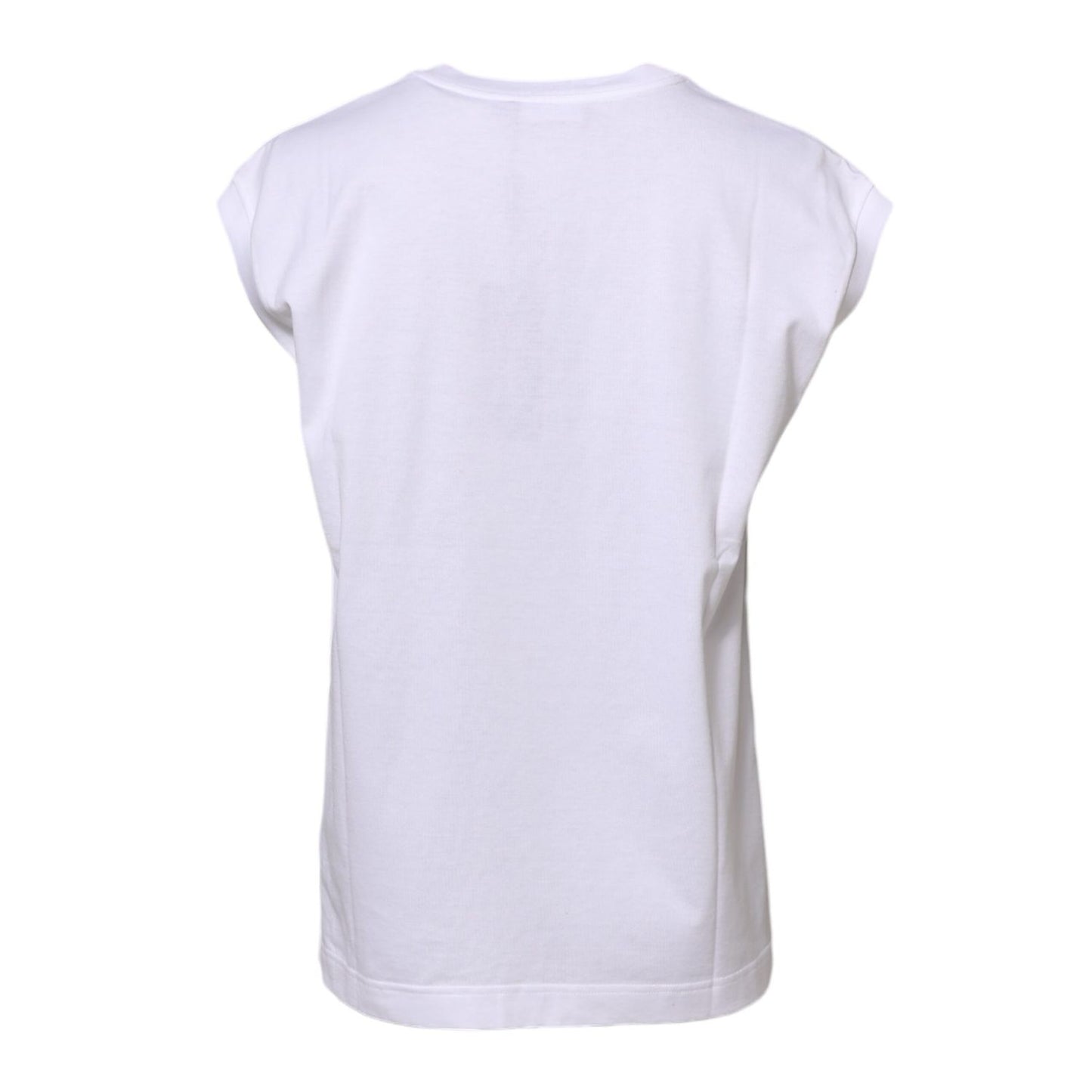 Dolce & Gabbana White Cotton Sleeveless Women Tank T-shirt