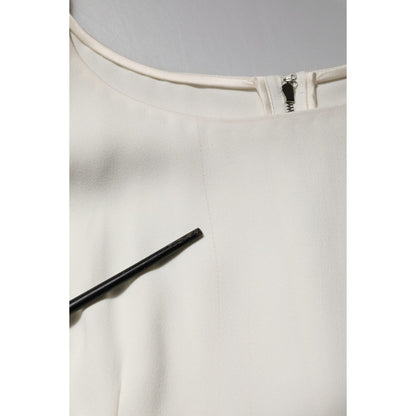 Dolce & Gabbana White Round Neck Short Sleeves Blouse Top