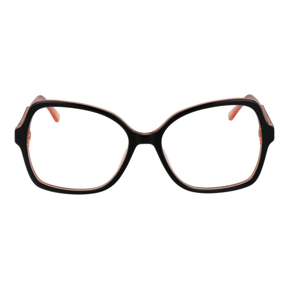 Guess Black Women Glasses Frame with acetate full-rim butterfly style, black color, and demo lenses. Includes branded case, spring hinge.