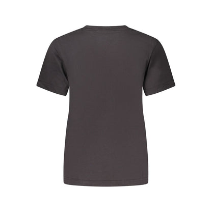 Calvin Klein Black Cotton Women T-Shirt back view showcasing minimalist style and elegant design.