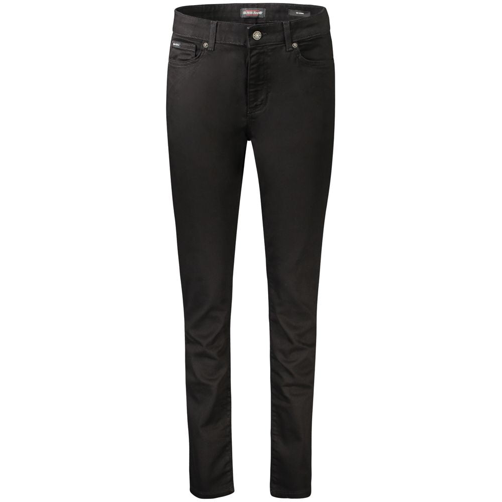 Guess Jeans Black Cotton Women Jeans featuring a sleek skinny fit and classic five-pocket design, perfect for day-to-night wear.