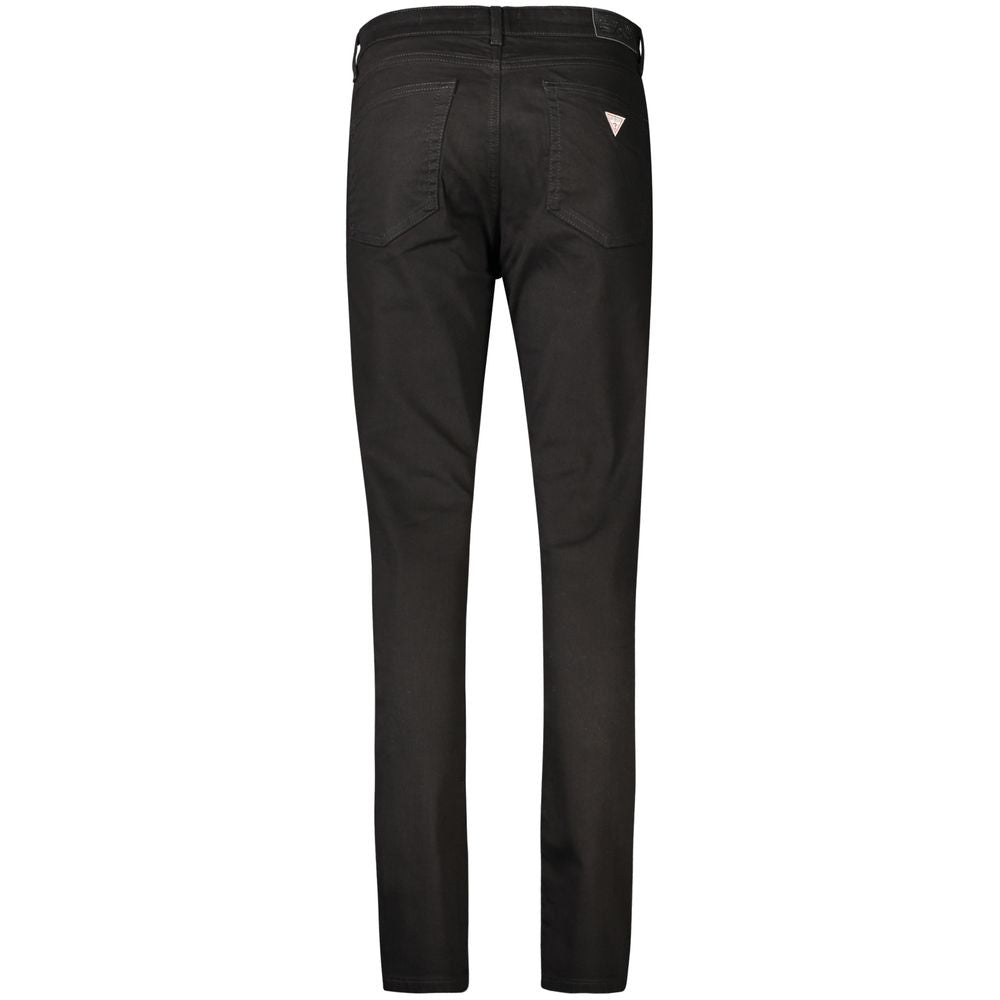Back view of Guess Jeans Black Cotton Women Jeans with classic five-pocket design and sleek silhouette.