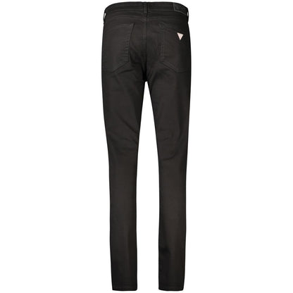 Back view of Guess Jeans Black Cotton Women Jeans with classic five-pocket design and sleek silhouette.