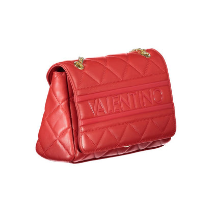 Mario Valentino Red Polyethylene Women Handbag with chain detail and logo embroidery, showcasing style and functionality.