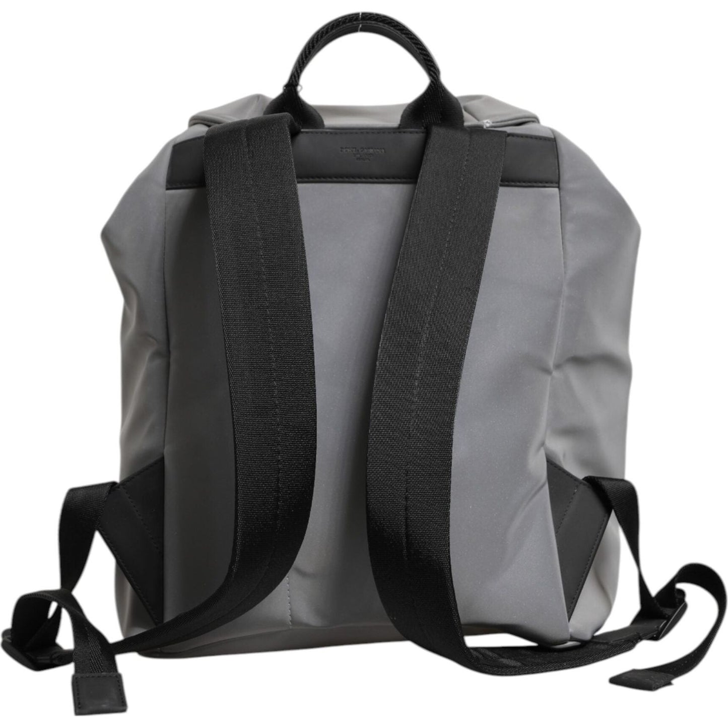 Dolce & Gabbana Gray Palermo Reflector Buckles Drawstring Backpack Bag BAG4647