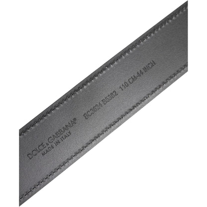 Dolce & Gabbana Black Leather Classic Metal Logo Buckle Belt