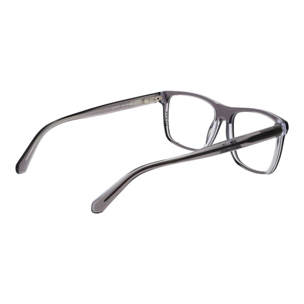 Guess Gray Men Glasses Frame with grey acetate full-rim style, spring hinge and rectangle lenses.