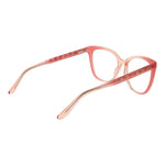 Guess Pink Women Glasses Frame in rose acetate with full-rim butterfly style and spring hinges.