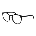Guess Black Women Glasses Frame, full-rim round acetate design, 53-19-140 size with 49 lens height, demo lenses, spring hinge, branded case included.