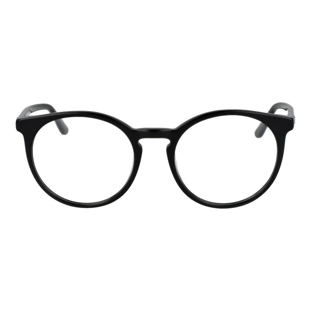 Guess Black Women Glasses Frame in acetate, round style, full-rim, demo lenses. Size 53-19-140 with spring hinge and branded case included.