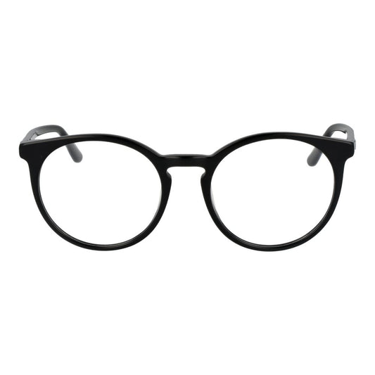 Guess Black Women Glasses Frame in acetate, round style, full-rim, demo lenses. Size 53-19-140 with spring hinge and branded case included.