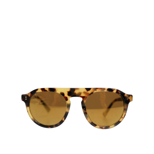 Dolce & Gabbana Brown Acetate Round Leopard Print Eyewear Sunglasses