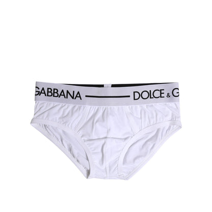 Dolce & Gabbana White Cotton Stretch Regular Brief Underwear