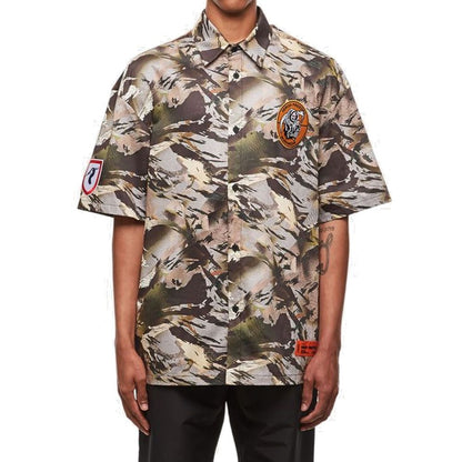 Heron Preston Green Cotton Pattern Shirt