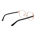 Guess Rose Gold Women Glasses Frame, round full-rim style, metal frame, demo lenses, includes branded case.