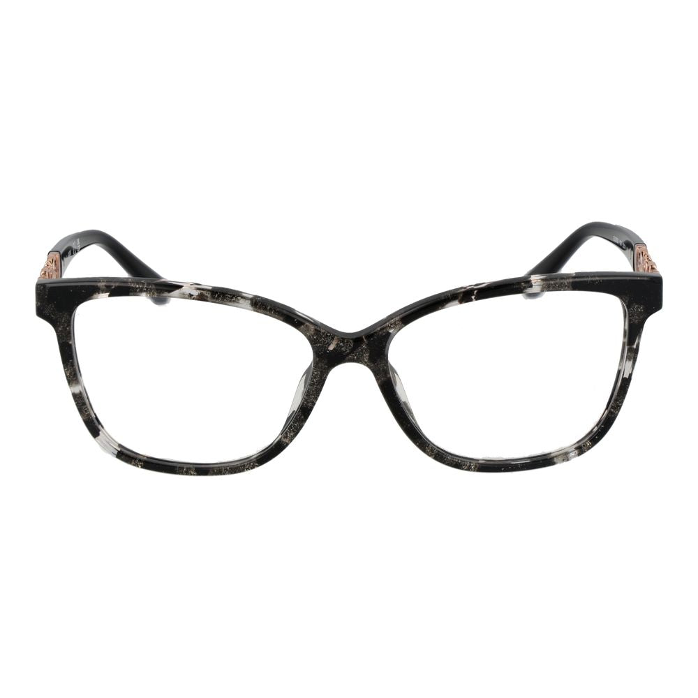 Guess Black Women Glasses Frame, full-rim acetate with rectangle style and demo lenses, includes branded case.