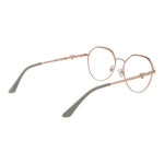Guess Rose Gold Women Glasses Frame, full-rim, metal, square style with demo lenses, includes branded case for stylish eyewear.