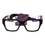 Guess Black Unisex Glasses Frame with full-rim black plastic and decorative eyewear chain included.