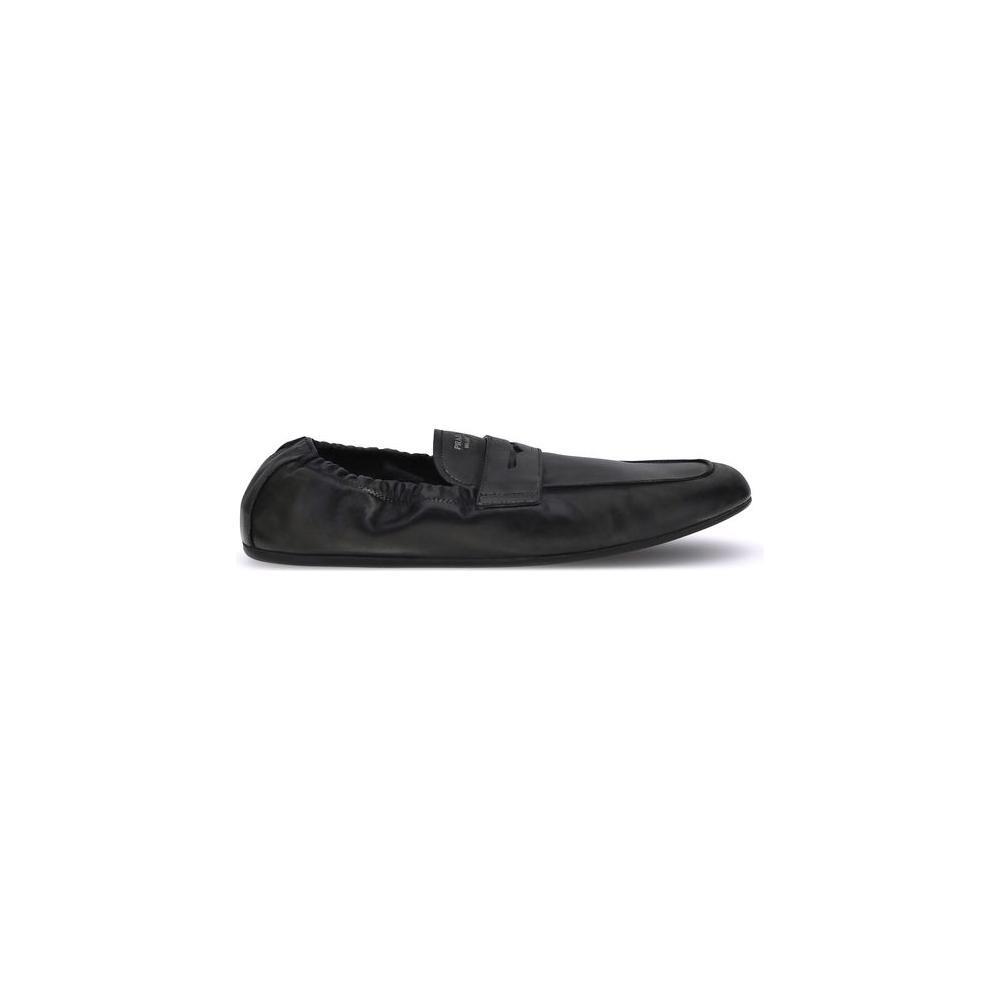 Prada Antiqued leather Shuffle Loafers PR-2DG158FG0027V6F0002-EU39/US6