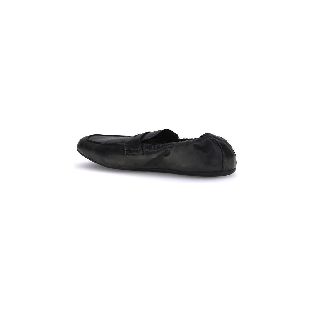 Prada Antiqued leather Shuffle Loafers PR-2DG158FG0027V6F0002-EU39/US6