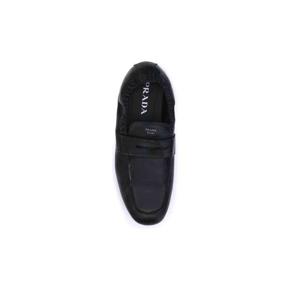 Prada Antiqued leather Shuffle Loafers PR-2DG158FG0027V6F0002-EU39/US6