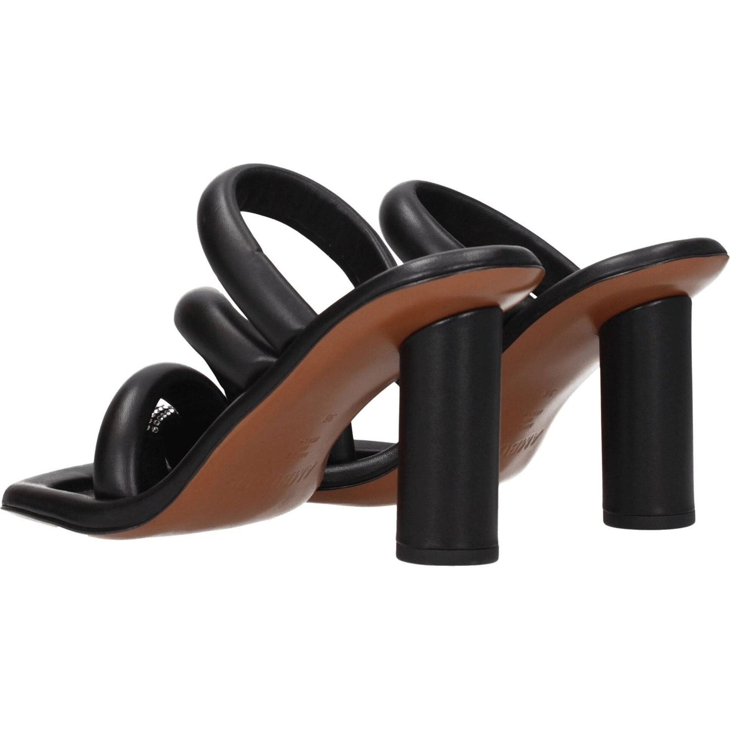 Ambush Black Leather Stiletto Heels Sandals AM-8547287597321-EU36/US6