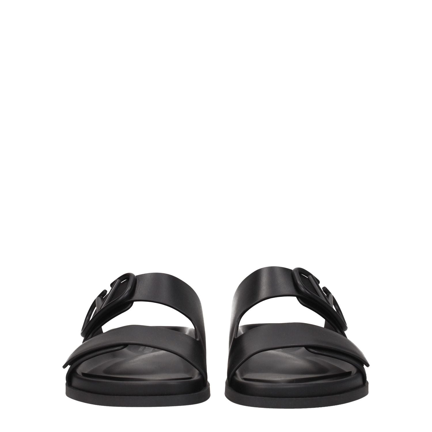 Valentino Garavani Black Leather Slippers