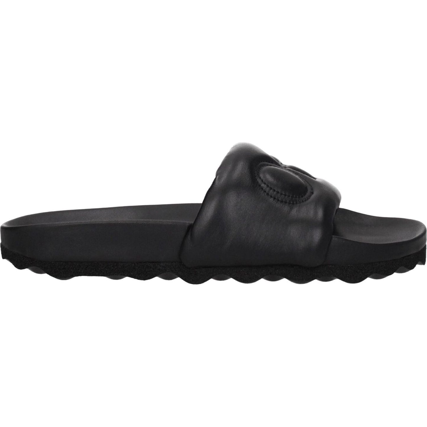 Off-White Black Leather Slippers Sandals OF-8547345727753-EU39/US6
