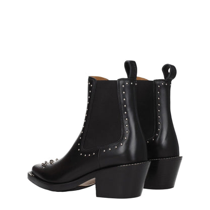 Chloé Black Leather Ankle Boots