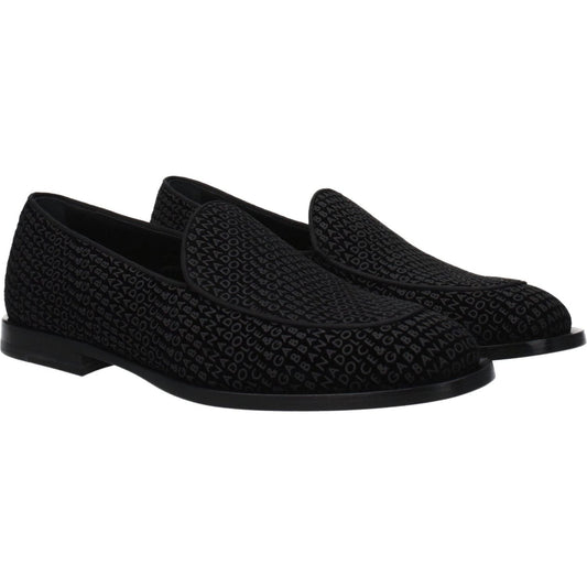 Dolce & Gabbana Black Velvet Slip-On Loafers DO-8547405758729-EU40/US7