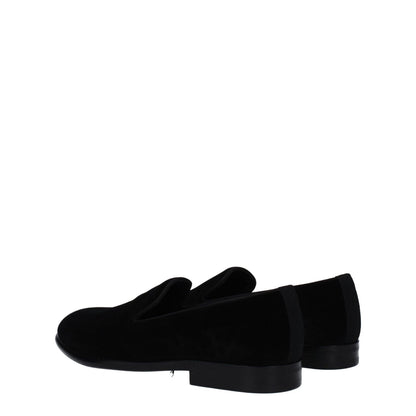 Dolce & Gabbana Black Velvet Slip-On Loafers