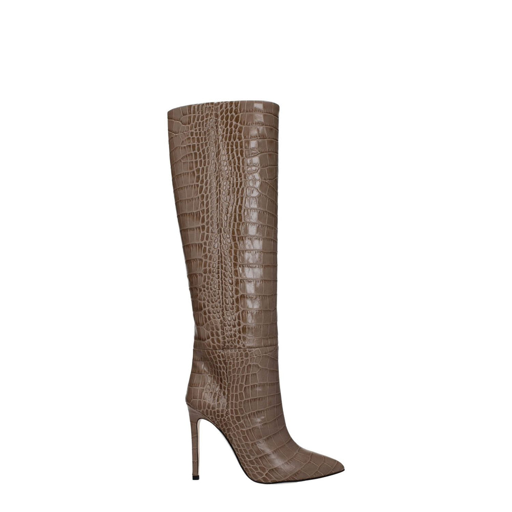 Paris Texas Beige Leather High Heel Boots PA-8547437281545-EU35/US5