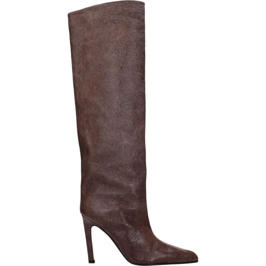 Paris Texas Brown Leather High Heel Boots PA-8547457859849-EU36/US6