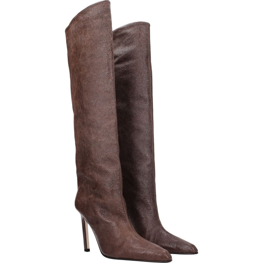 Paris Texas Brown Leather High Heel Boots PA-8547457859849-EU36/US6