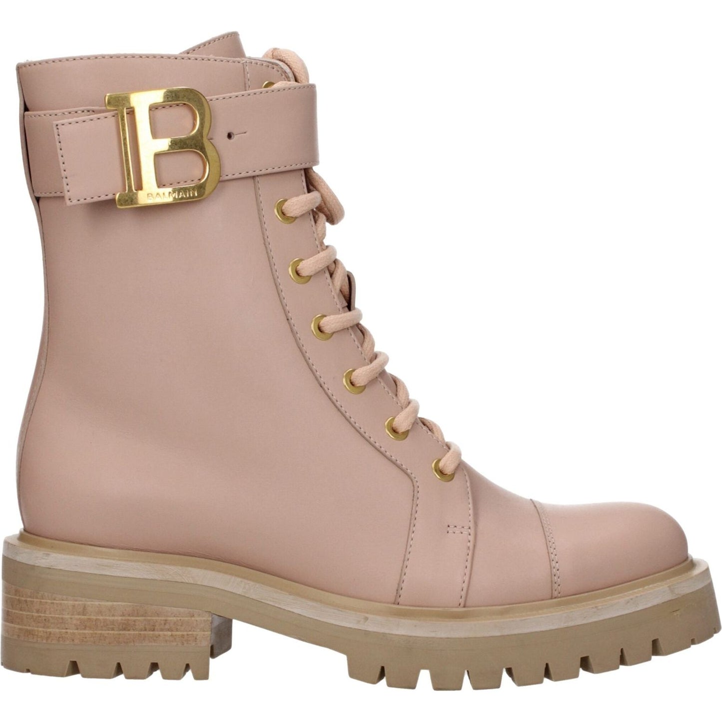 Balmain Beige Leather Ankle Boots BA-8590650507529-EU36/US6
