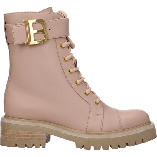 Balmain Beige Leather Ankle Boots BA-8590650507529-EU36/US6