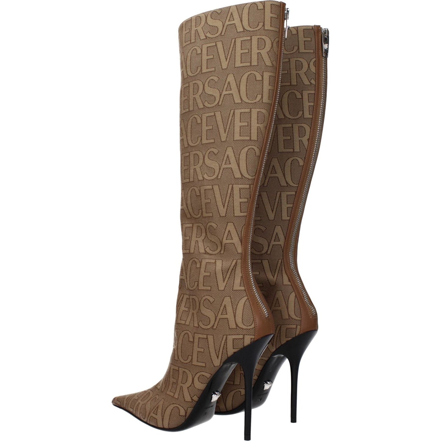 Versace Beige Fabric High Heel Boots VE-8617377366281-EU36/US6