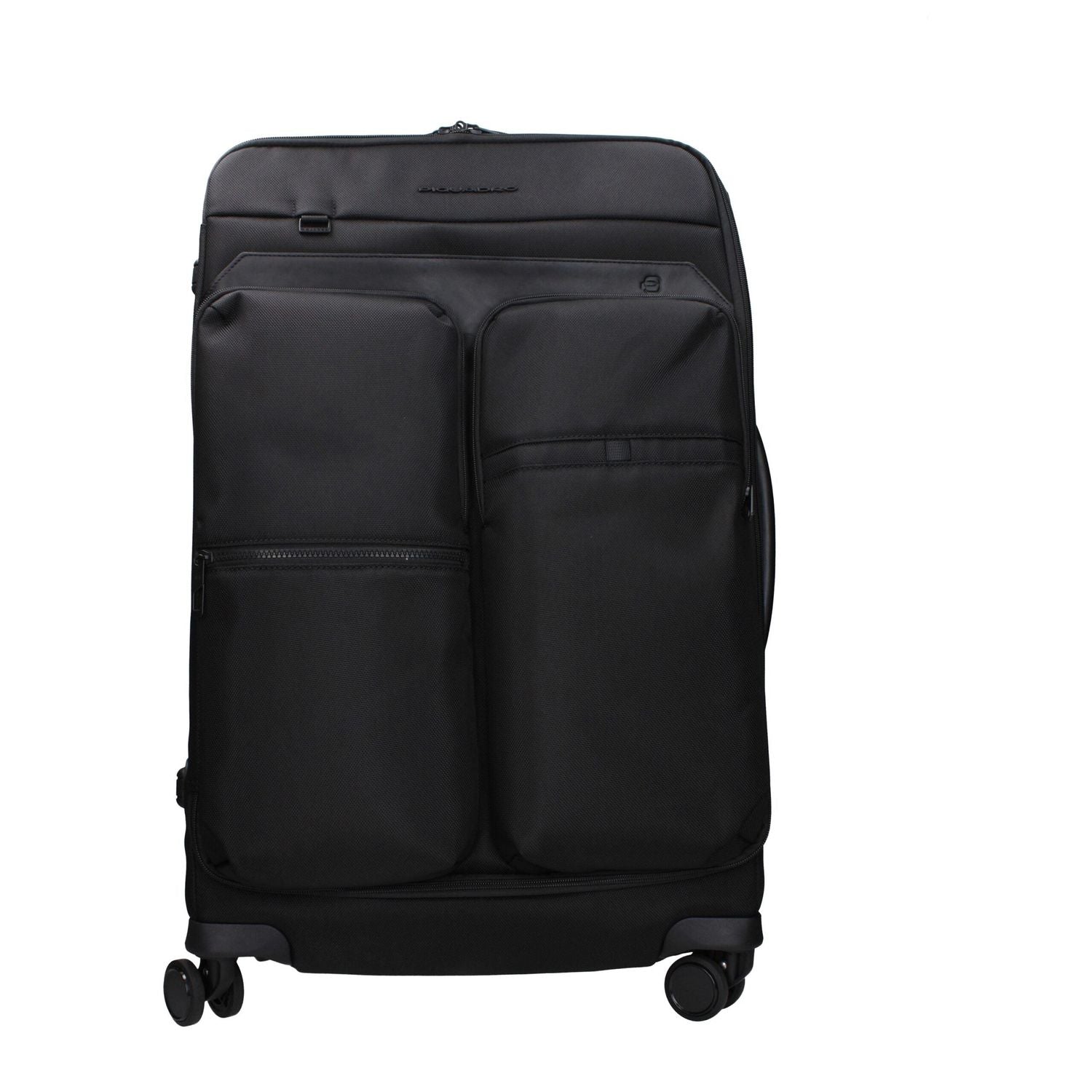 Front view with bag zipped and handles upright.
