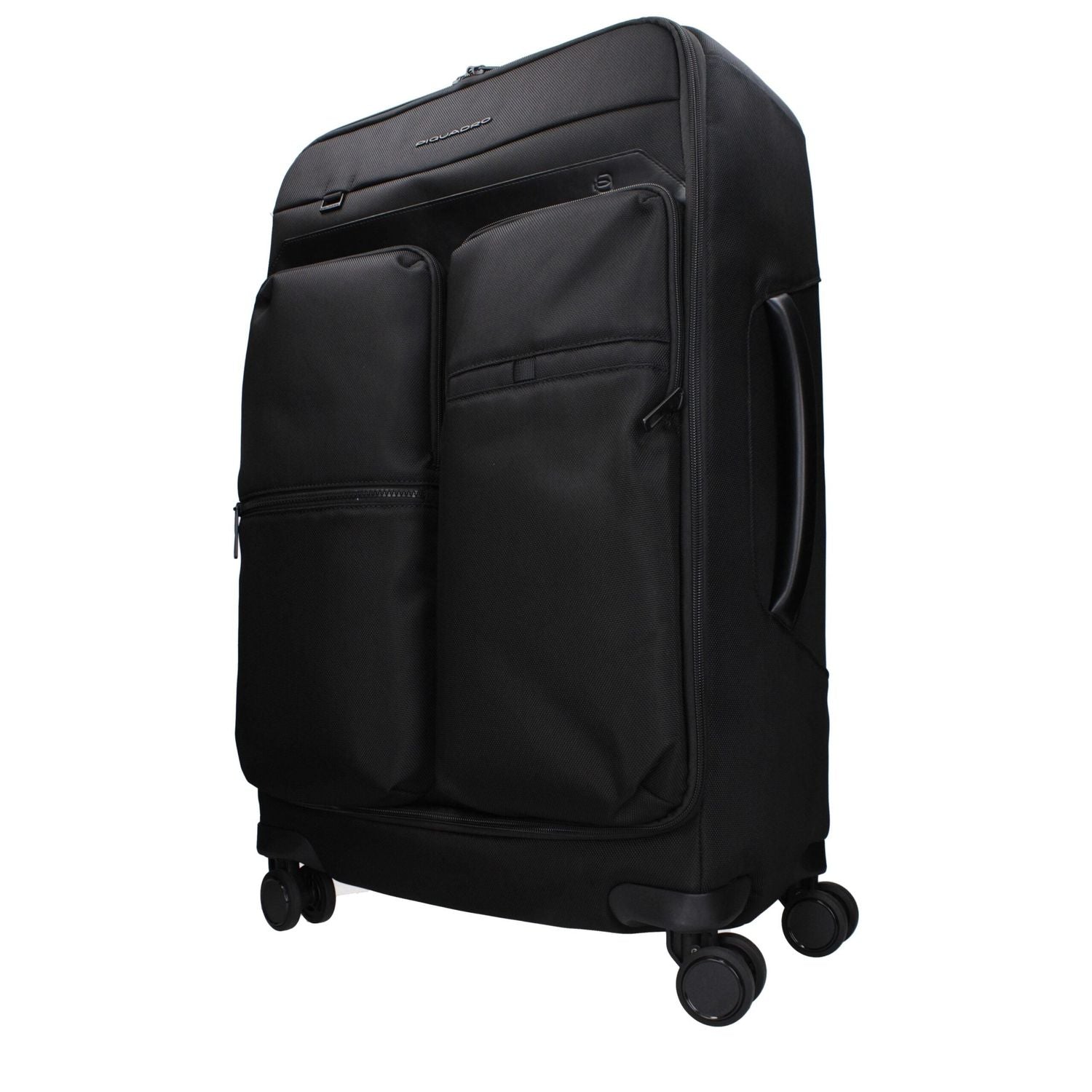 Front view with bag zipped and handles upright.