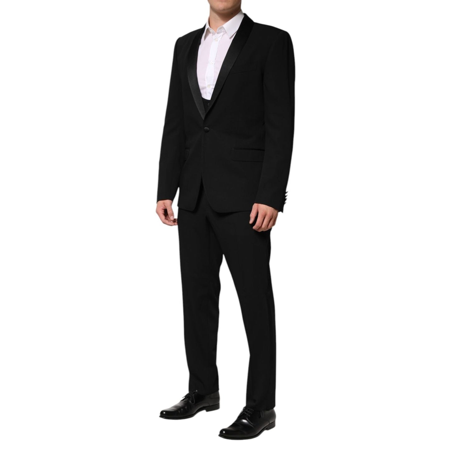 Dolce & Gabbana Black Wool 3 Piece Single Breasted Suit