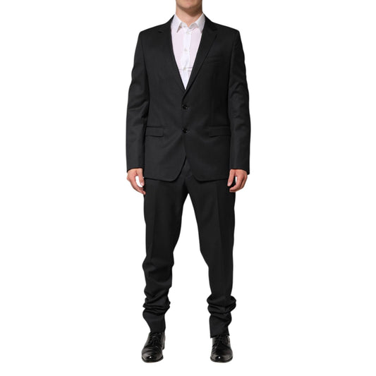 Dolce & Gabbana Dark Gray Wool Single Breasted 2 Piece Suit