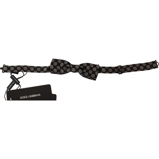 Dolce & Gabbana Brown Silk Polka Dot Jacquard Men Bow Tie Papillon FT1004