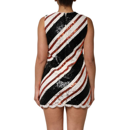 Dolce & Gabbana Multicolor Sequin Embellished Shift Dress